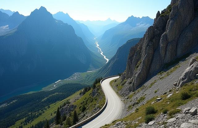 Mountain road in the French Alps